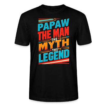 Papa Vater Opa Geschenkidee Papaw Spruch Humor - Stanley/Stella Unisex Bio-T-Shirt CRAFTER - Schwarz - Vorne - Alina (178cm) & Michal (187cm)