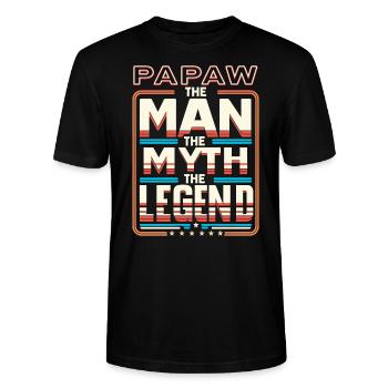 Papa Opa Vater Geschenkidee Papaw Spruch Humor - Stanley/Stella Unisex Bio-T-Shirt CRAFTER - Schwarz - Vorne - Alina (178cm) & Michal (187cm)