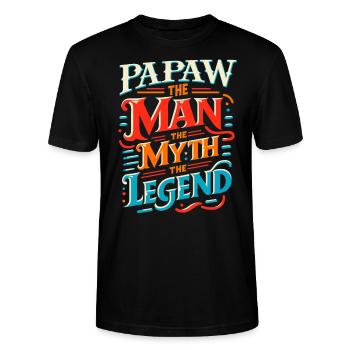 Papa Vater Opa Geschenkidee Papaw Spruch Humor - Stanley/Stella Unisex Bio-T-Shirt CRAFTER - Schwarz - Vorne - Alina (178cm) & Michal (187cm)