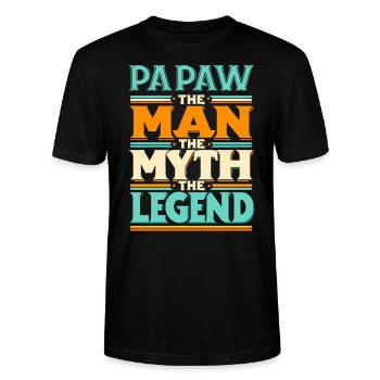 Papa Vater Opa Geschenkidee Papaw Spruch Humor - Stanley/Stella Unisex Bio-T-Shirt CRAFTER - Schwarz - Vorne - Alina (178cm) & Michal (187cm)