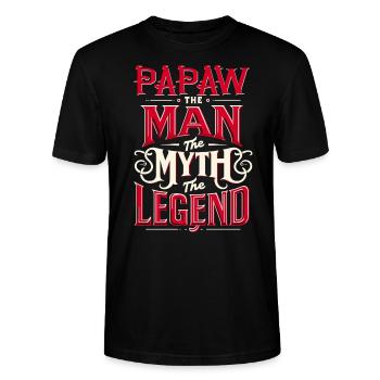 Papa Vater Opa Geschenkidee Papaw Spruch Humor - Stanley/Stella Unisex Bio-T-Shirt CRAFTER - Schwarz - Vorne - Alina (178cm) & Michal (187cm)