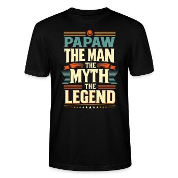 Papa Vater Opa Geschenkidee Papaw Spruch Humor - Stanley/Stella Unisex Bio-T-Shirt CRAFTER - Schwarz - Vorne - Alina (178cm) & Michal (187cm)