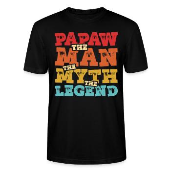 Papa Vater Opa Geschenkidee Papaw Spruch Humor - Stanley/Stella Unisex Bio-T-Shirt CRAFTER - Schwarz - Vorne - Alina (178cm) & Michal (187cm)