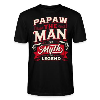 Papa Père Grand-père Idée Cadeau Papaw Dire Humour - T-shirt bio CRAFTER Stanley Stella Unisexe - noir - Devant - Alina (178cm) & Michal (187cm)