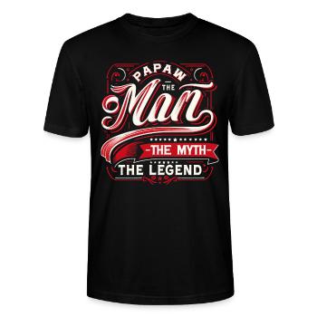 Papa Vater Opa Geschenkidee Papaw Spruch Humor - Stanley/Stella Unisex Bio-T-Shirt CRAFTER - Schwarz - Vorne - Alina (178cm) & Michal (187cm)