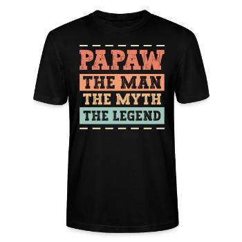 Papa Vater Opa Geschenkidee Papaw Spruch Humor - Stanley/Stella Unisex Bio-T-Shirt CRAFTER - Schwarz - Vorne - Alina (178cm) & Michal (187cm)