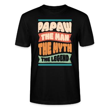 Papa Vater Opa Geschenkidee Papaw Spruch Humor - Stanley/Stella Unisex Bio-T-Shirt CRAFTER - Schwarz - Vorne - Alina (178cm) & Michal (187cm)