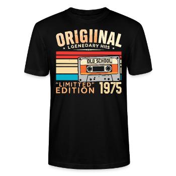 Original 1975, legendär seit 1975 Jahrgang 1975 - Stanley/Stella Unisex Bio-T-Shirt CRAFTER - Schwarz - Vorne - Alina (178cm) & Michal (187cm)