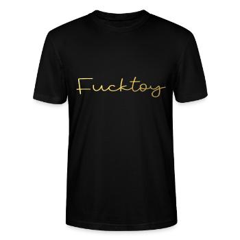 fucktoy kinky BDSM - Stanley/Stella Unisex Bio-T-Shirt CRAFTER - Schwarz - Vorne - Alina (178cm) & Michal (187cm)