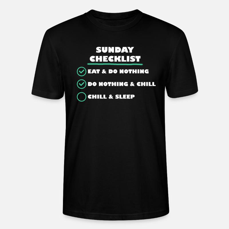 Liste de contrôle du dimanche - T-shirt bio CRAFTER Stanley Stella Unisexe - noir