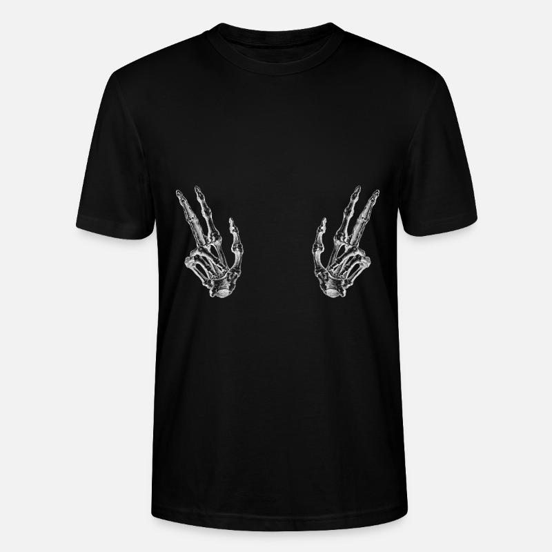 Main squelette Viktory - T-shirt bio CRAFTER Stanley Stella Unisexe - noir