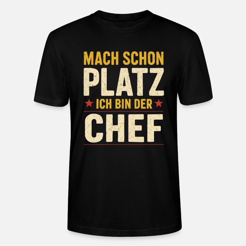 Ich bin der Chef – Spruch - Stanley/Stella Unisex Bio-T-Shirt CRAFTER - Schwarz