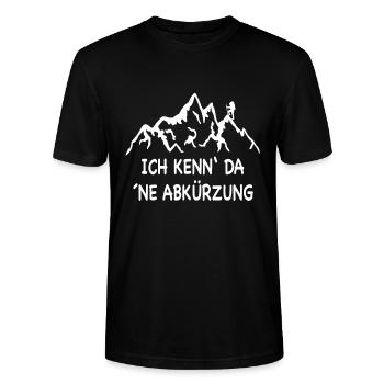 Ich Kenn Da Ne Abkürzung Lustige Shirt - Stanley/Stella Unisex Bio-T-Shirt CRAFTER - Schwarz - Vorne - Alina (178cm) & Michal (187cm)