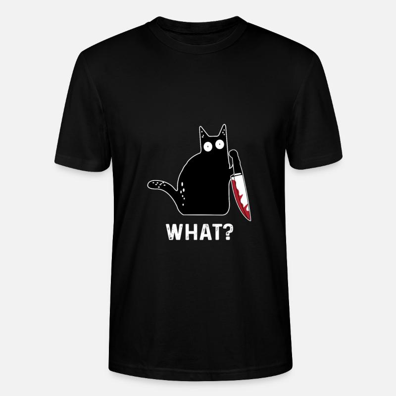 Chat tueur drôle Quoi - T-shirt bio CRAFTER Stanley Stella Unisexe - noir