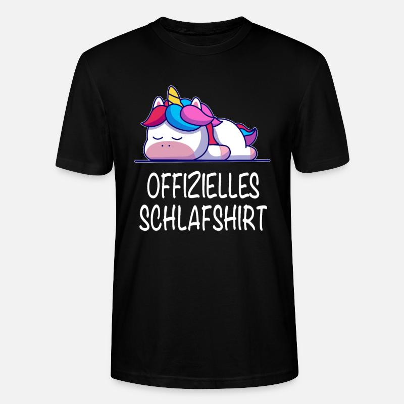 Offizielles Schlafshirt Einhorn - Stanley/Stella Unisex Bio-T-Shirt CRAFTER - Schwarz