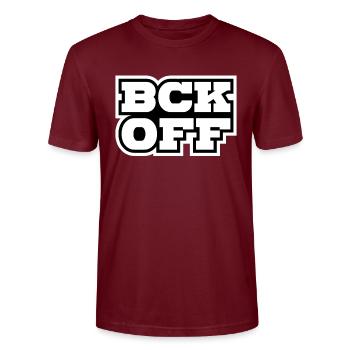 Go away! - Stanley/Stella CRAFTER Unisex Organic T-Shirt - burgundy - Front - Alina (178cm) & Michal (187cm)
