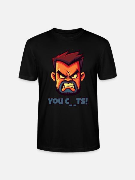Angry Face Butcher Funny Insult - Stanley/Stella CRAFTER Unisex Organic T-Shirt - black