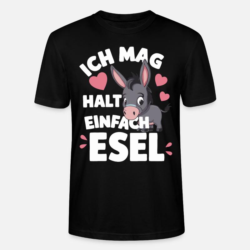 Âne âne mulet Muli - T-shirt bio CRAFTER Stanley Stella Unisexe - noir