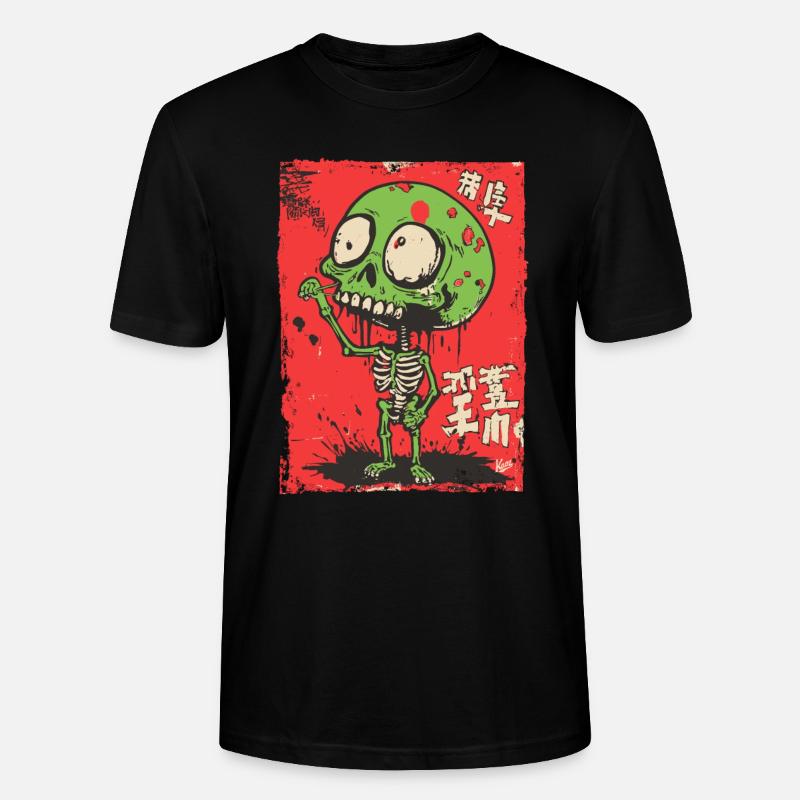 Mignon squelette de zombie vert - T-shirt bio CRAFTER Stanley Stella Unisexe - noir