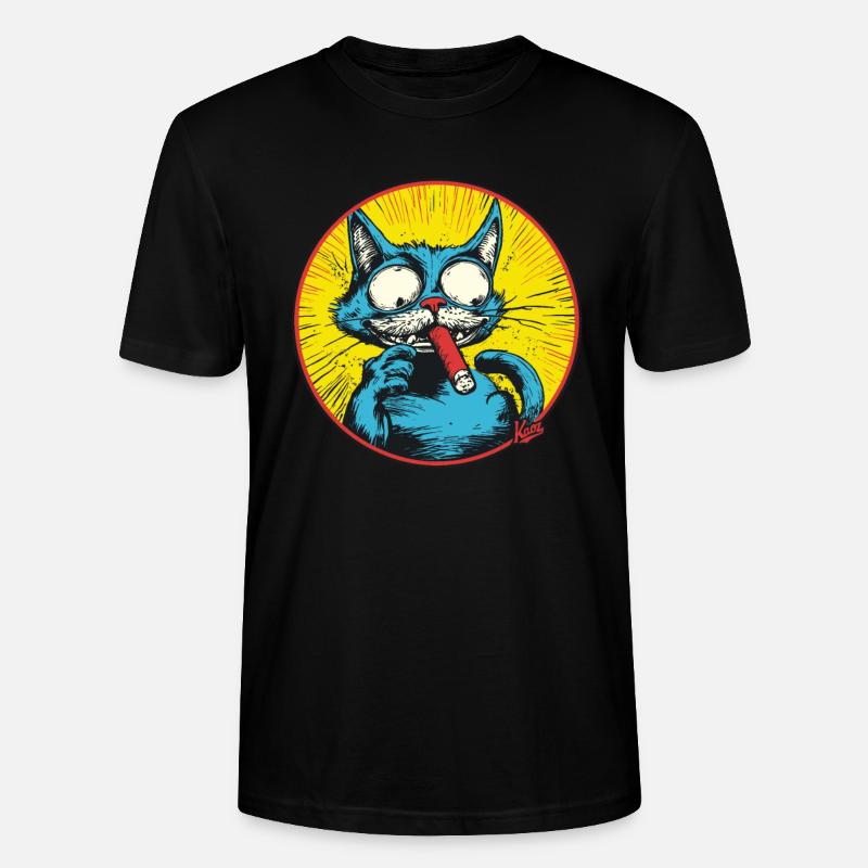 Coole Blaue Antihelden-Katze - Stanley/Stella Unisex Bio-T-Shirt CRAFTER - Schwarz