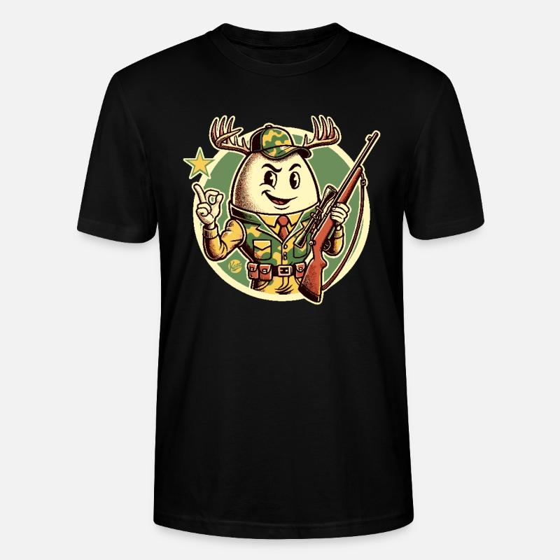 Jäger-Ei mit Hirschgeweih - Stanley/Stella Unisex Bio-T-Shirt CRAFTER - Schwarz