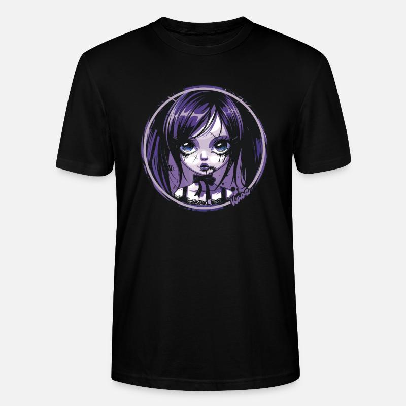 Gothic Chibi Mädchen – Dunkle Ästhetik - Stanley/Stella Unisex Bio-T-Shirt CRAFTER - Schwarz