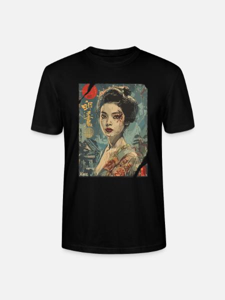 Strong Geisha – Japanese Retro Poster - Stanley/Stella CRAFTER Unisex Organic T-Shirt - black