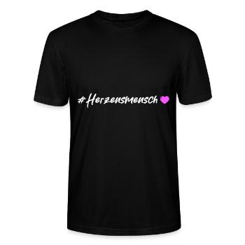 Herzensmensch Herz - Stanley/Stella Unisex Bio-T-Shirt CRAFTER - Schwarz - Vorne - Alina (178cm) & Michal (187cm)
