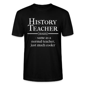 Geschichte Lehrer Schule Erzieherin - Stanley/Stella Unisex Bio-T-Shirt CRAFTER - Schwarz - Vorne - Alina (178cm) & Michal (187cm)