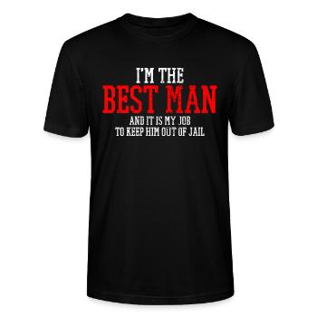 Best Man Bachelor Party - Stanley/Stella CRAFTER Unisex Organic T-Shirt - black - Front - Alina (178cm) & Michal (187cm)