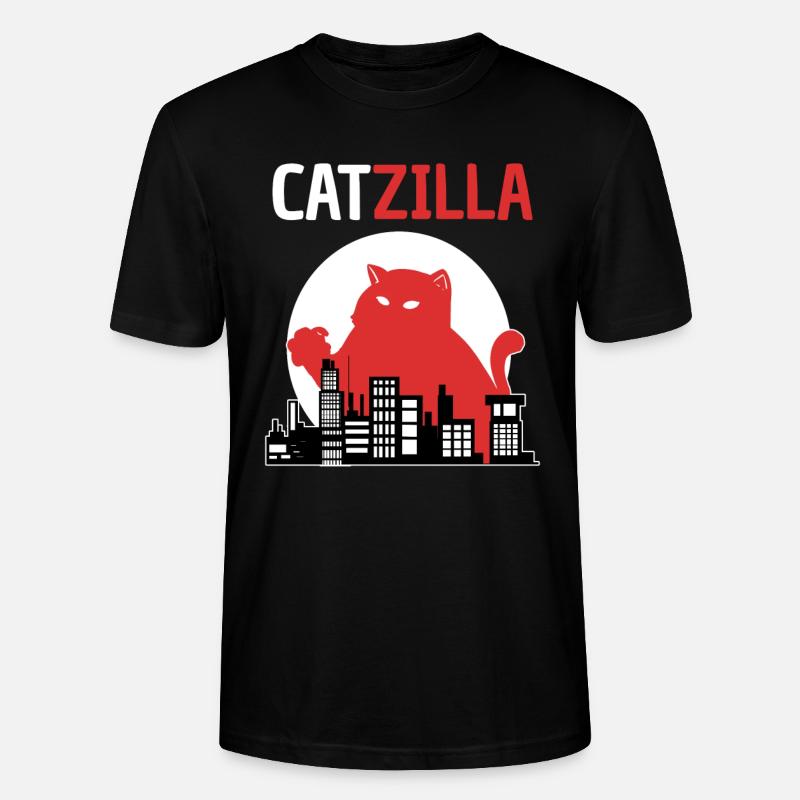 Katze Catzilla Japanisches Kätzchen - Stanley/Stella Unisex Bio-T-Shirt CRAFTER - Schwarz