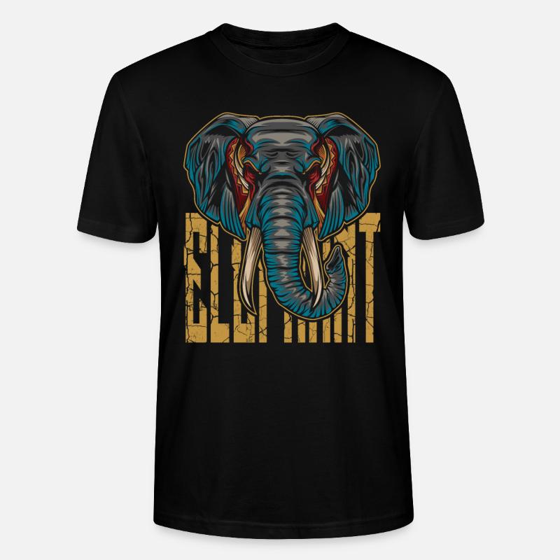 Éléphant - T-shirt bio CRAFTER Stanley Stella Unisexe - noir