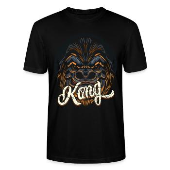Gorilla Tier Dschungel Geschenk - Stanley/Stella Unisex Bio-T-Shirt CRAFTER - Schwarz - Vorne - Alina (178cm) & Michal (187cm)