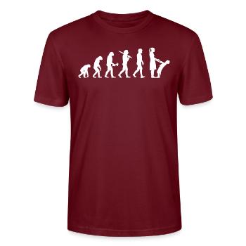 Erzieherin Erzieher Evolution Pädagoge Geschenk - Stanley/Stella Unisex Bio-T-Shirt CRAFTER - Burgunderrot - Vorne - Alina (178cm) & Michal (187cm)