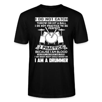 Schlagzeuger Ich bin ein Schlagzeuger - Stanley/Stella Unisex Bio-T-Shirt CRAFTER - Schwarz - Vorne - Alina (178cm) & Michal (187cm)