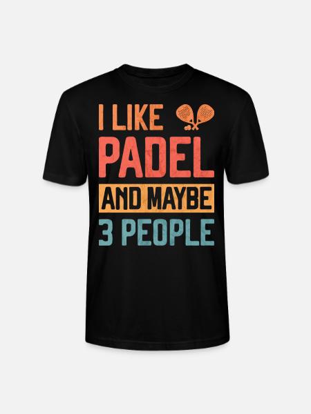 I like Padel and 3 People Funny Padel Tennis - Stanley/Stella CRAFTER Unisex Organic T-Shirt - black