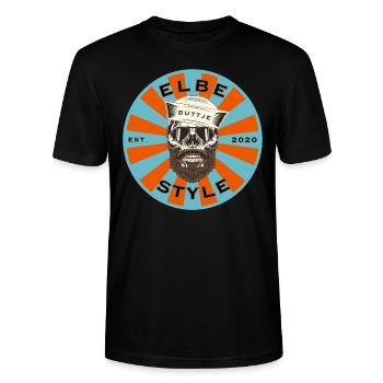 Elbe Style - Stanley/Stella Unisex Bio-T-Shirt CRAFTER - Schwarz - Vorne - Alina (178cm) & Michal (187cm)