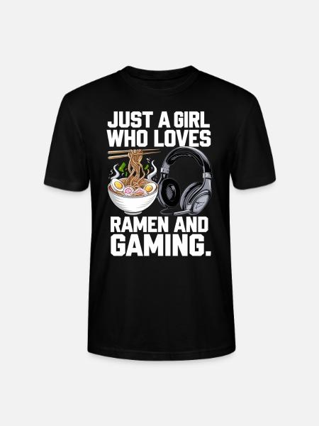 Ramen & Gaming – Perfekt für Gamer-Girls - Stanley/Stella Unisex Bio-T-Shirt CRAFTER - Schwarz