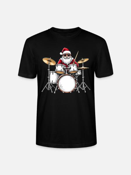 Julemanden trommesæt – Vintage trommeslager - Stanley Stella CRAFTER unisex økologisk-T-shirt - sort