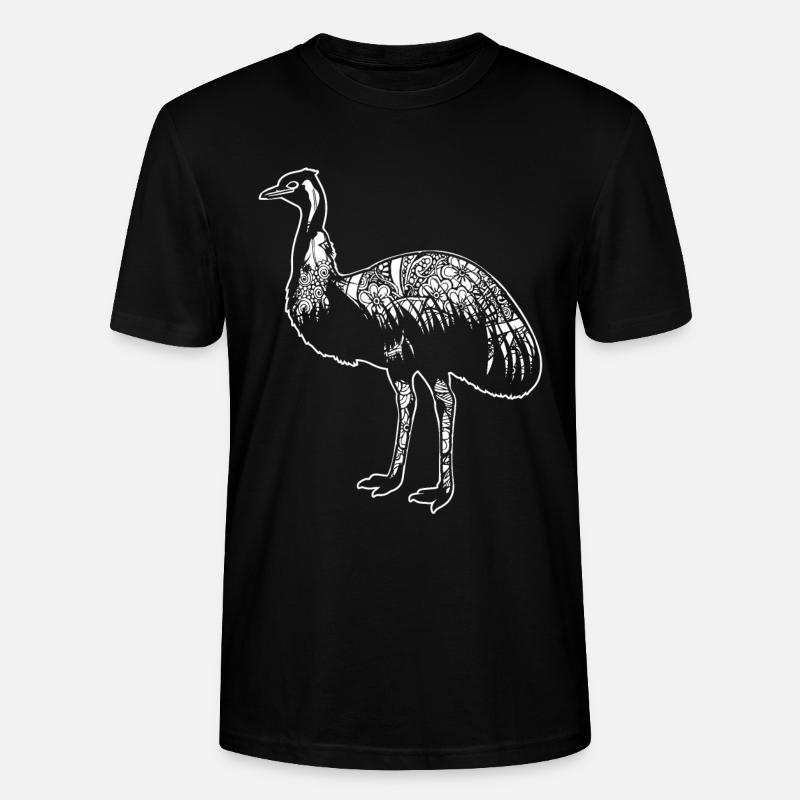 Emu Emu Blumenmuster - Stanley/Stella Unisex Bio-T-Shirt CRAFTER - Schwarz