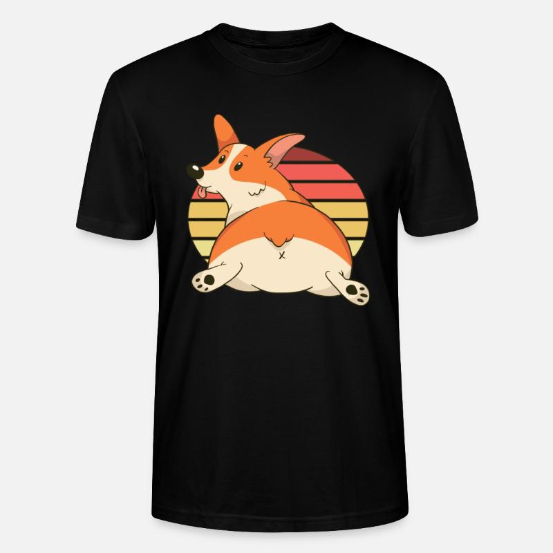 Corgi Hintern - Stanley/Stella Unisex Bio-T-Shirt CRAFTER - Schwarz
