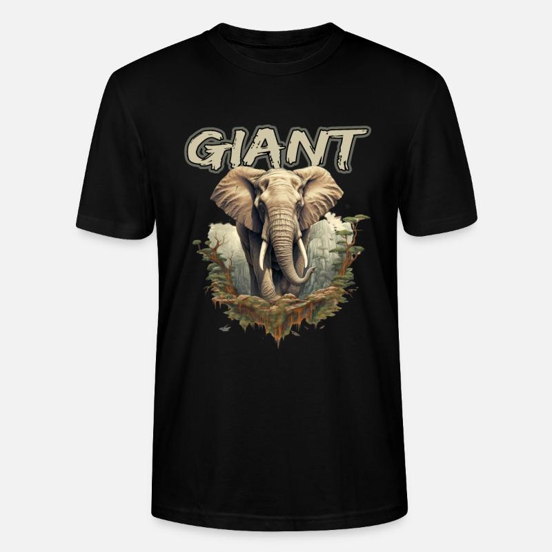 Elefant Gigant Safari - Stanley/Stella Unisex Bio-T-Shirt CRAFTER - Schwarz