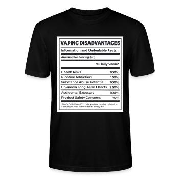 Faits nutritionnels anti-vapotage chez les non-fumeurs - T-shirt bio CRAFTER Stanley Stella Unisexe - noir - Devant - Alina (178cm) & Michal (187cm)