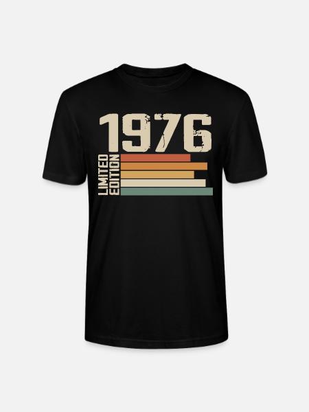 1976 Vintage - Retro 1976 Fødselsdagsgave 1976 - Stanley Stella CRAFTER unisex økologisk-T-shirt - sort