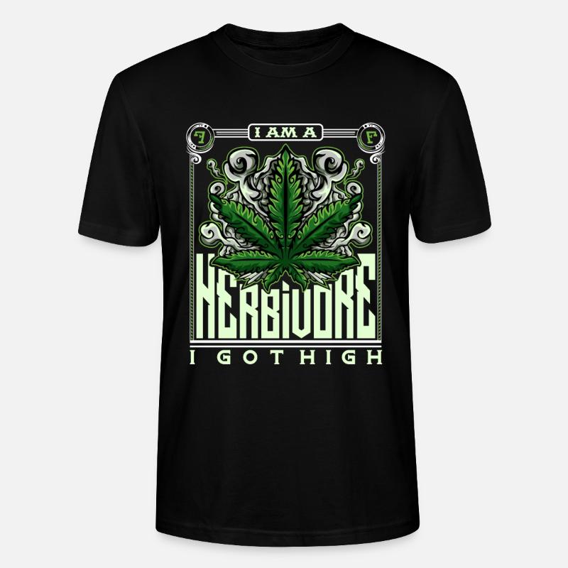 Cannabis Pflanzenfresser - Stanley/Stella Unisex Bio-T-Shirt CRAFTER - Schwarz