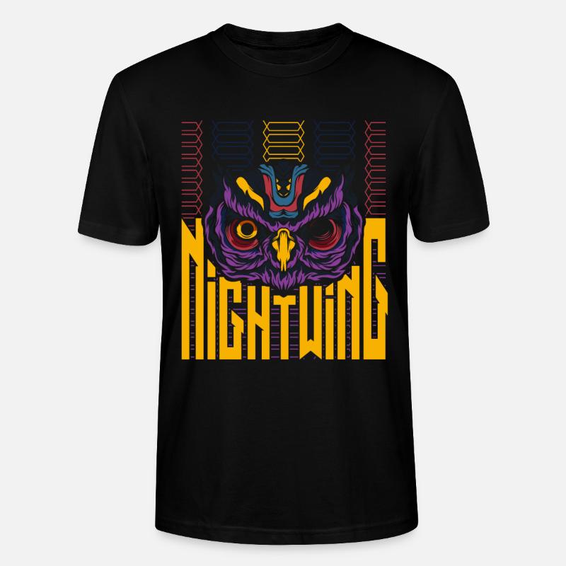 Nightwing Eule Trendy - Stanley/Stella Unisex Bio-T-Shirt CRAFTER - Schwarz
