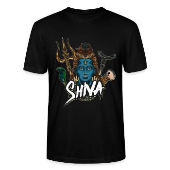 Gottheit Hinduismus Shiva Geschenk - Stanley/Stella Unisex Bio-T-Shirt CRAFTER - Schwarz - Vorne - Alina (178cm) & Michal (187cm)