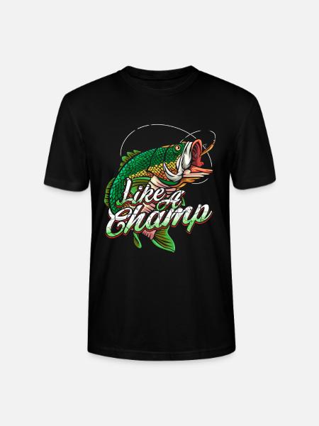 fishing rod - Stanley/Stella CRAFTER Unisex Organic T-Shirt - black