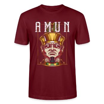 Amun Mythologie Gott Gottheit Ägyptisch Schöpfer - Stanley/Stella Unisex Bio-T-Shirt CRAFTER - Burgunderrot - Vorne - Alina (178cm) & Michal (187cm)