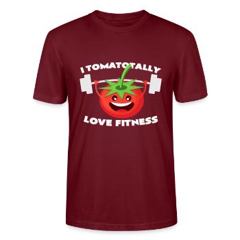 tomato - Stanley/Stella CRAFTER Unisex Organic T-Shirt - burgundy - Front - Alina (178cm) & Michal (187cm)